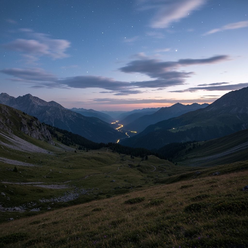 Mountain landscape at dawn
